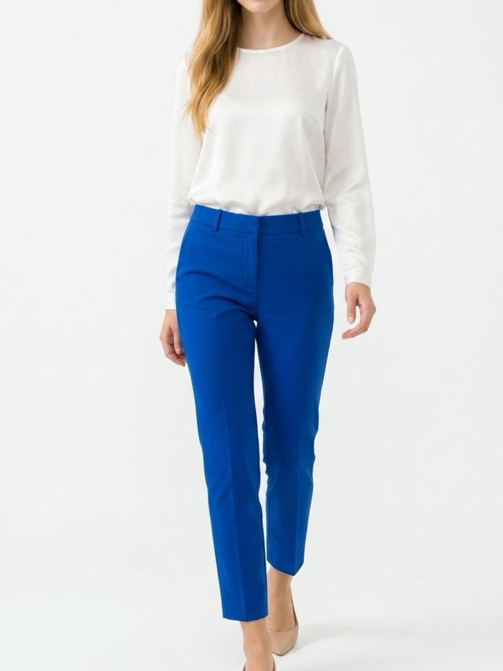 Dalia Royal Blue Cropped Straight Leg Pants Size 10 - Picture 1 of 15